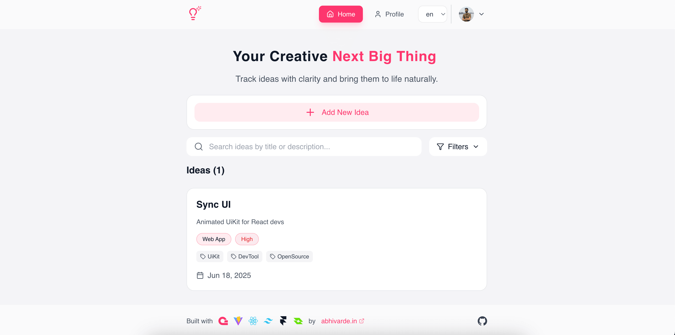 Idea Tracker
